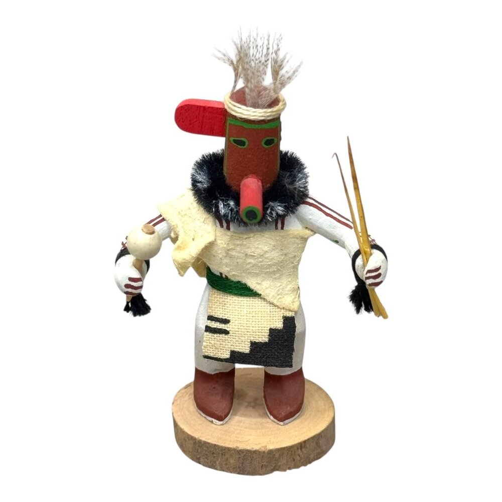 Hopi Mustard Greens S. Cerno Kachina Doll Collectible Native American Art READ